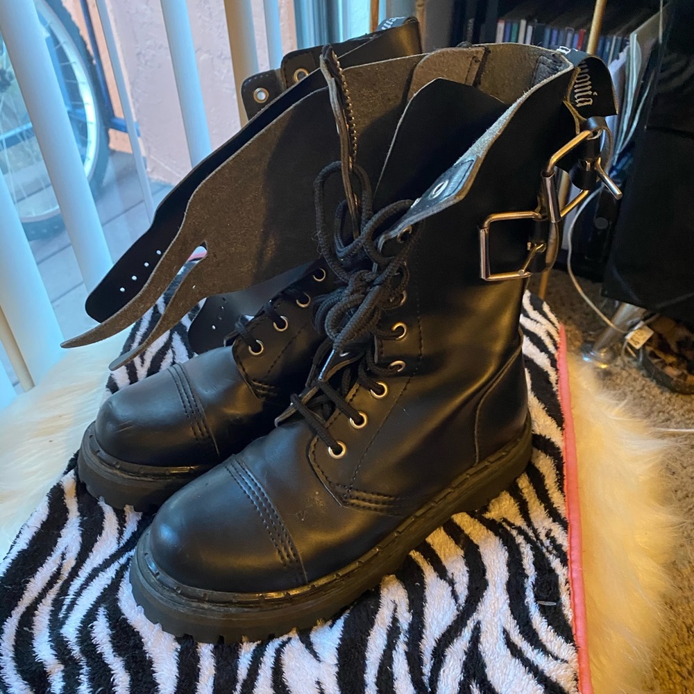 Demonia Buckle Combat Boots